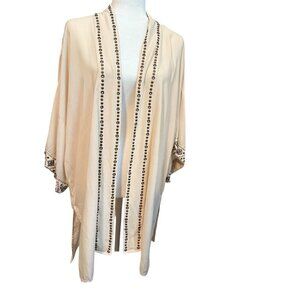 Lucky Brand Los Angeles Women's Beige CoverUp w/ Gold Sequins Size Small New